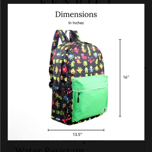 Monster Toddler & Preschool Backpack NWT - Picture 3 of 9